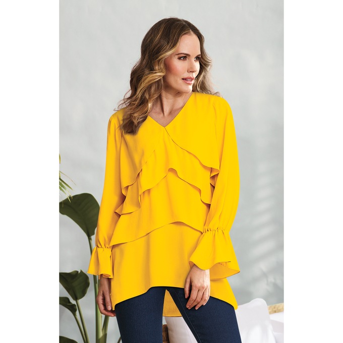 Louise Layered Tunic, Yellow, large