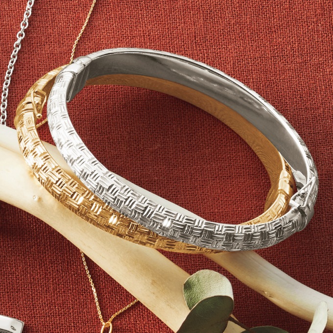 Weave Hinge Bangle, , large