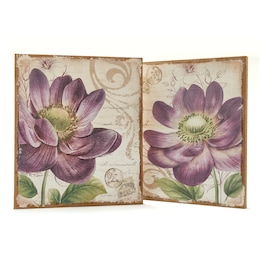 Set of 2 Burlap Floral Canvases, , large