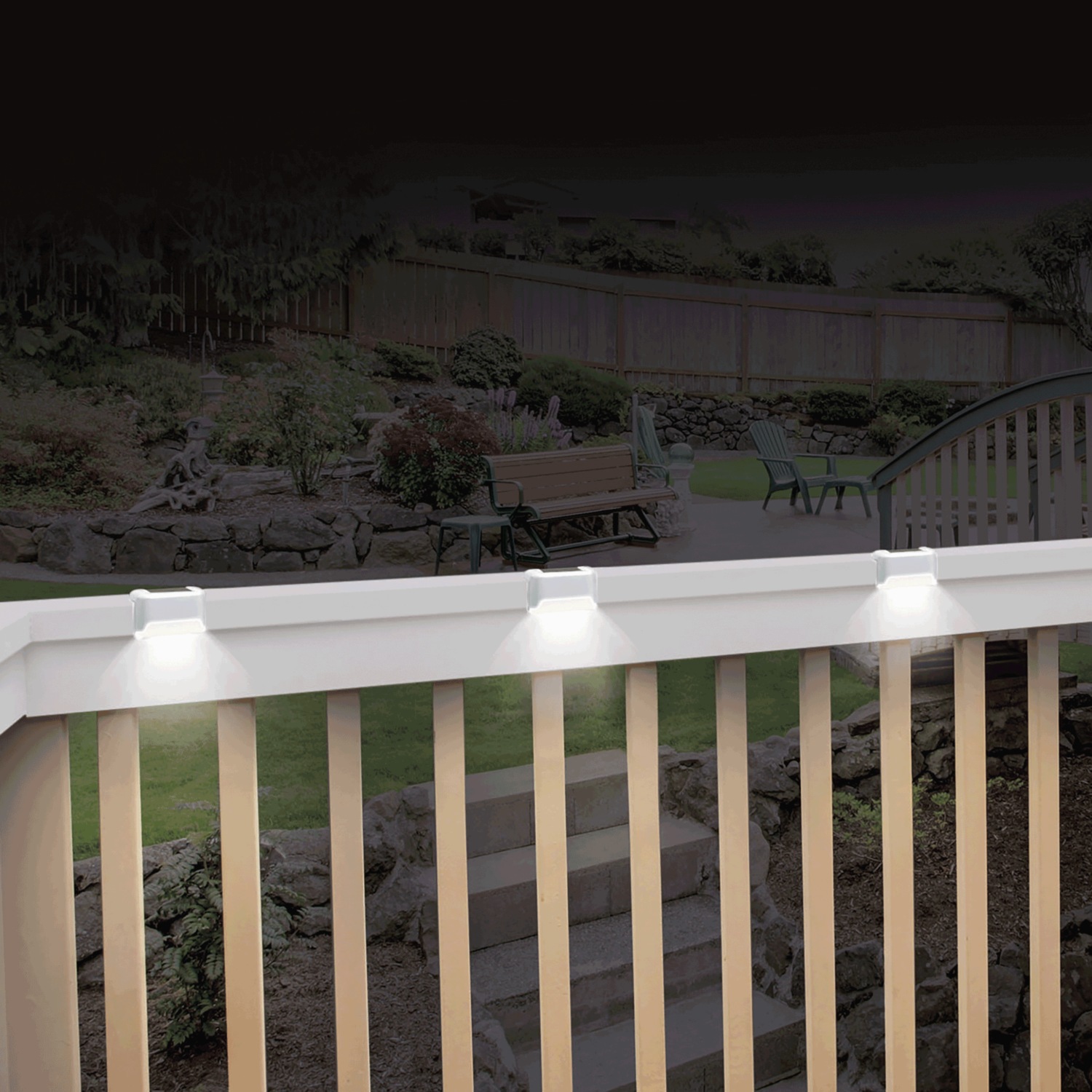 Sets of 3 solar deck lights top
