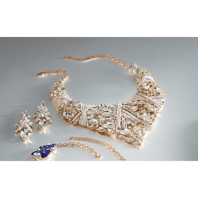 Crystal Marquise Necklace and Earring Set, , large