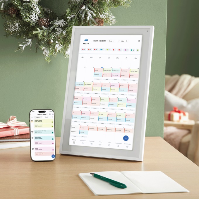ProScan 15.6" Digital Family e-Calendar, White, large