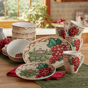 16-Piece Tuscan Grape Dinnerware Set, , large
