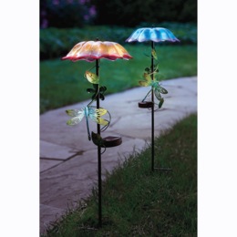 Solar Umbrella Floral Stake, , large