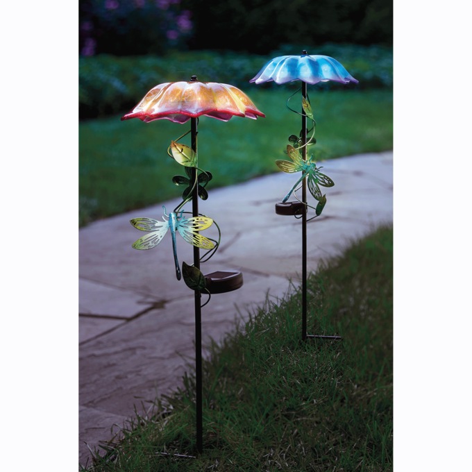 Solar Umbrella Floral Stake, , large