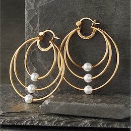 SIS Lady of Serenity Faux-Pearl Hoops - Oprah&#39;s Favorite Things, , large