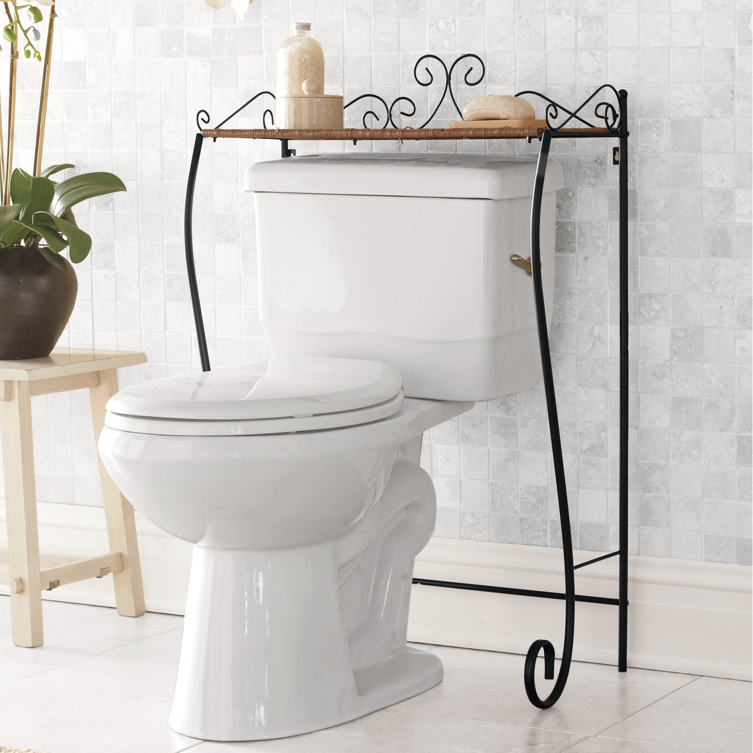 Scrolled OvertheToilet Storage Shelf Montgomery Ward