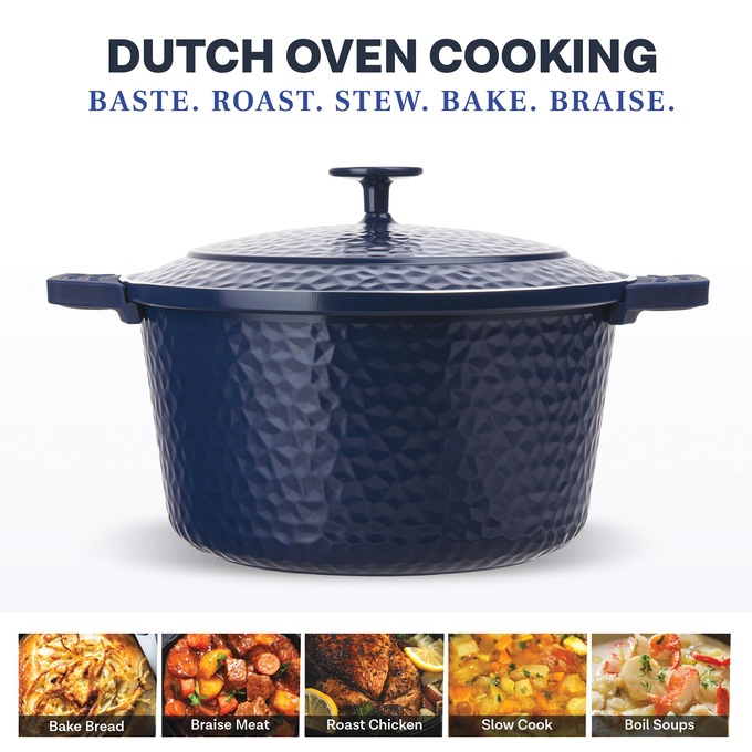 Gotham Steel 5-Quart Hammered Dutch Oven, , large