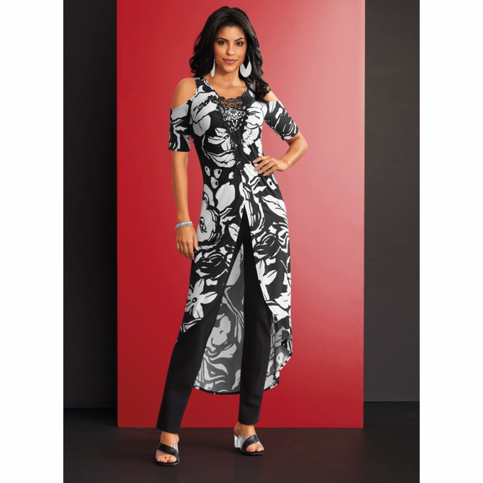 Avril Tunic, Black White, large