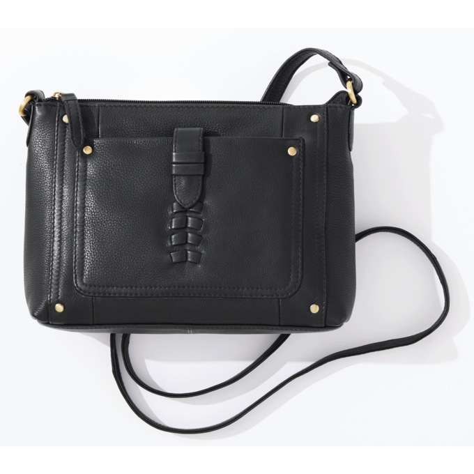 Leather Tab Pocket Crossbody, , large