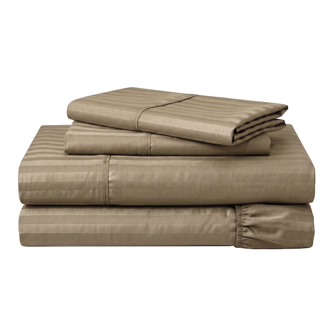 400-Thread Count Egyptian Cotton Sateen Stripe Sheet Set, , large