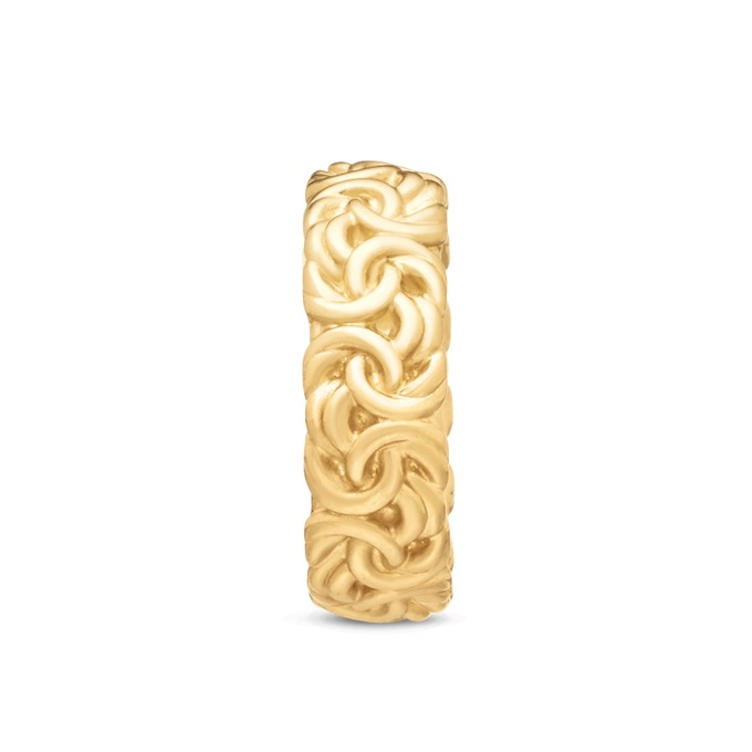 14K Gold Nano Diamond Resin Byzantine Band, , large