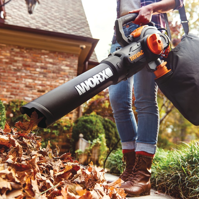 Worx Trivac 12-Amp Electric 3-in-1 Blower/Mulcher/Yard Vacuum with Leaf Collection System, Black, large
