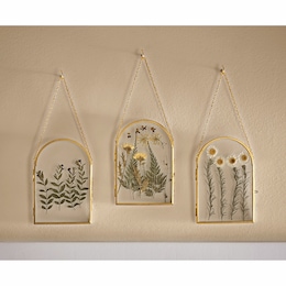 Set of 3 Dried Floral Framed Art, , large