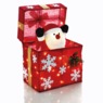 Peekaboo Santa Gift Box Lawn D&eacute;cor, Red, large