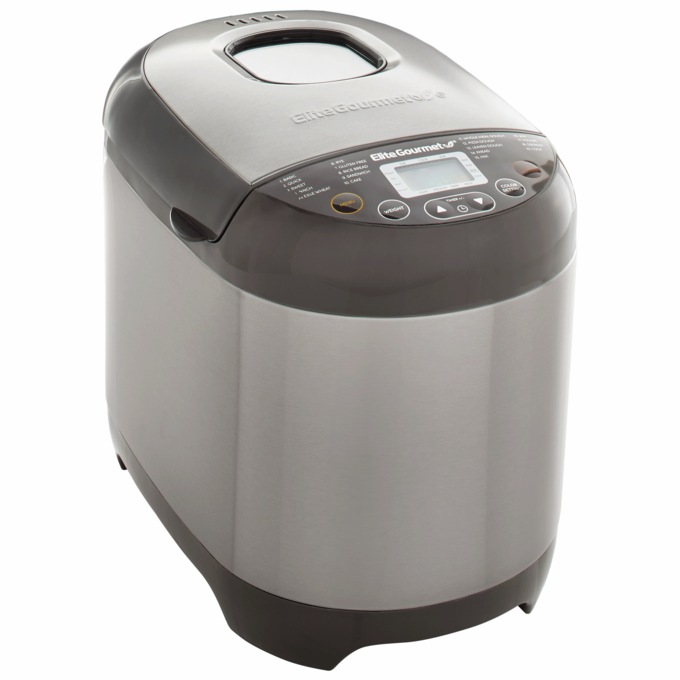 Elite Gourmet Bread Maker, Stainless Steel, large