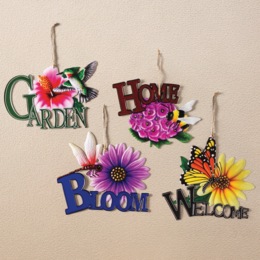 Outdoor Flower Wall Sign, , large