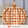 Personalized Plaid Pumpkin Door Hanger, , large