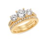 White Topaz 3 Solitaire Bridal Set, , large
