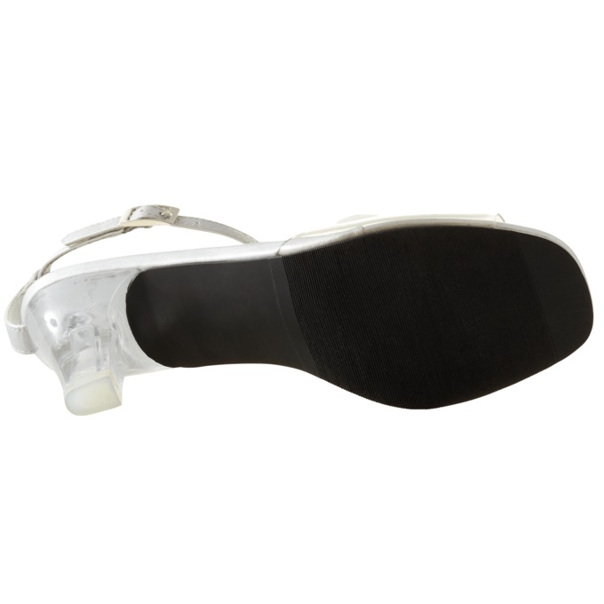 The Marnie Sandal with Rhinestone Strap and 2.5” Clear Acrylic Heel, , large