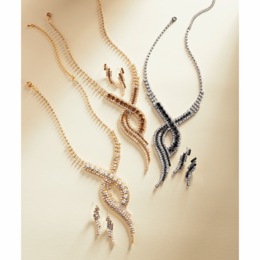 Crystal Swirl Drop Necklace &amp; Earring Set, , large