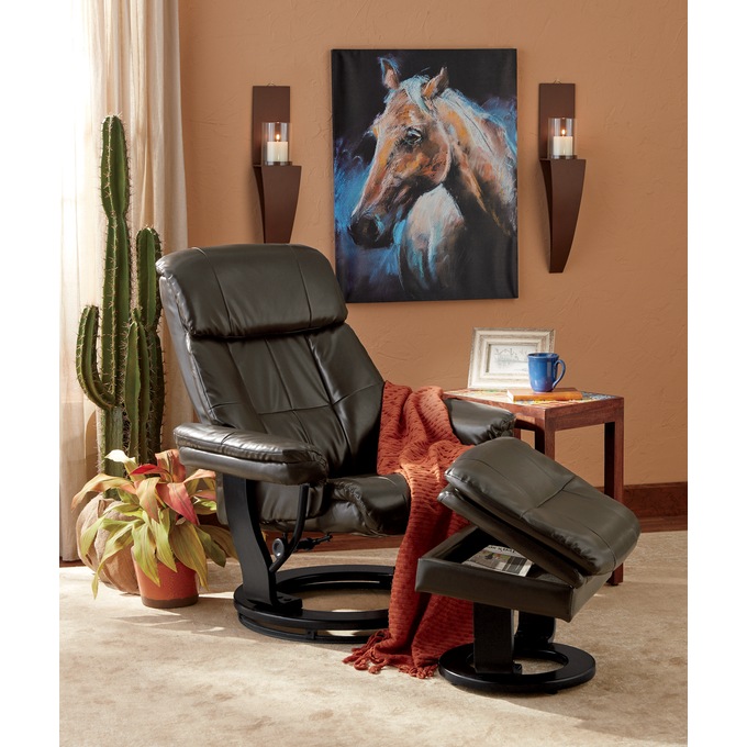 Recliner with Storage Ottoman, , large