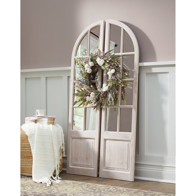 Eucalyptus & Rose Wreath, , large