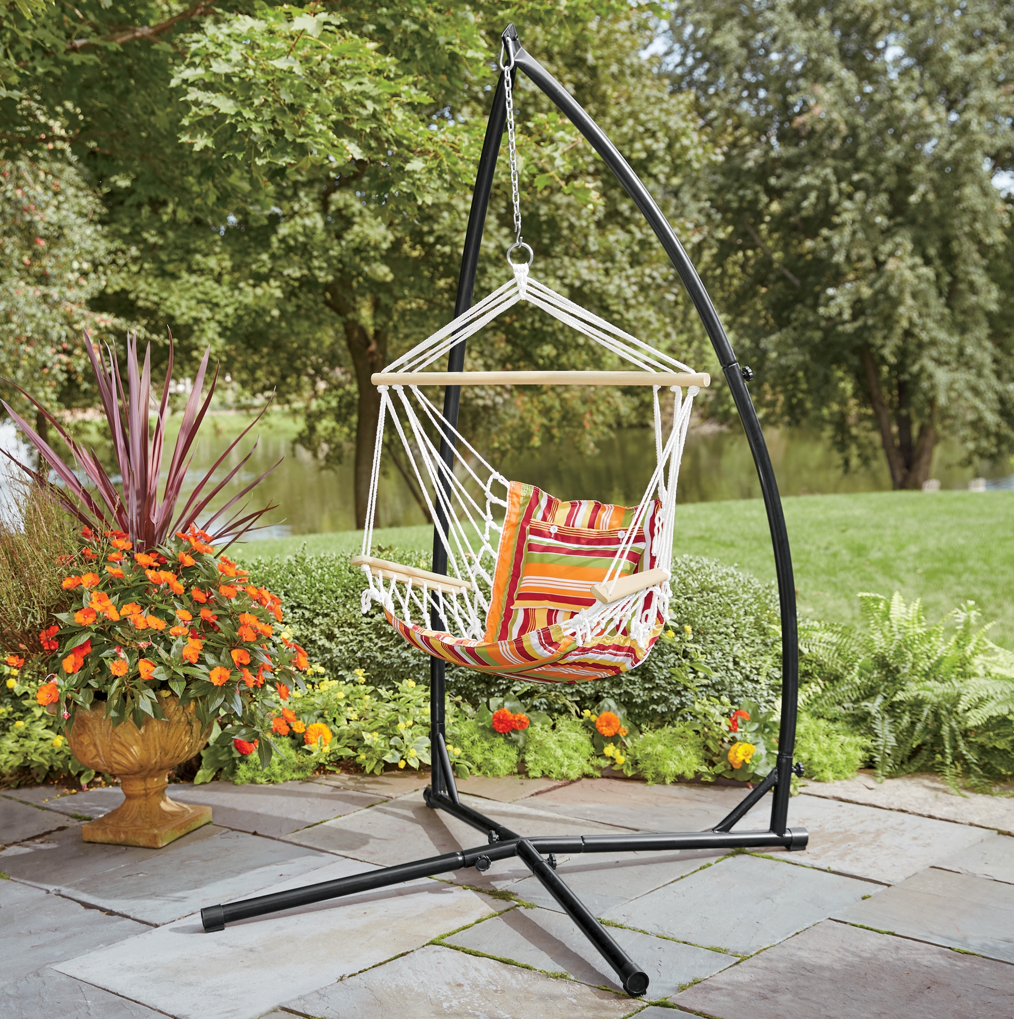 hanging chair with stand