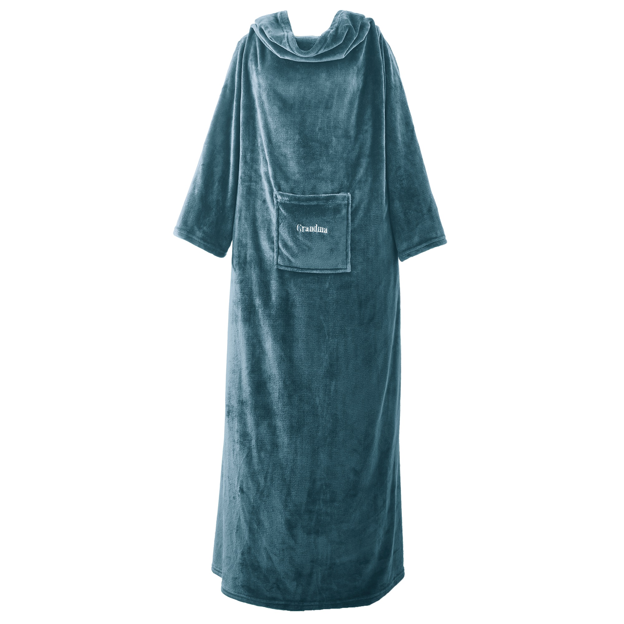 Plush Sleeved Throw, Teal, large