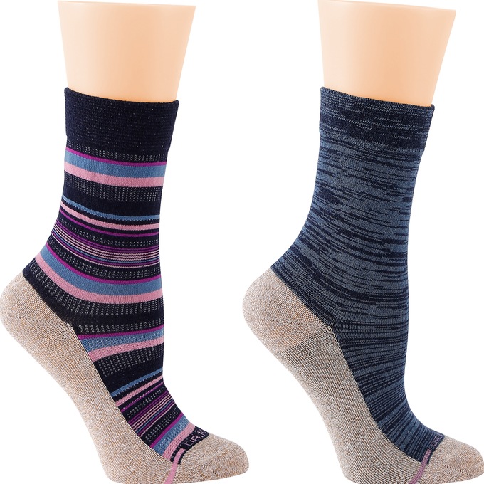 2-Pack Women's Comfort Compression Crew Socks, , large