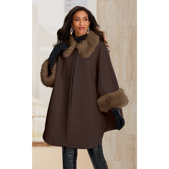 FauxFur WoolBlend Cape Montgomery Ward