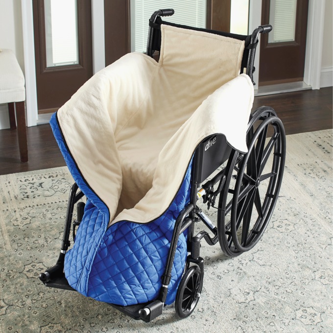 Zip Full Cover Wheelchair Blanket, True Blue, large
