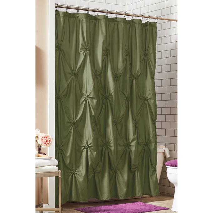 Serene Ruched Shower Curtain, , large