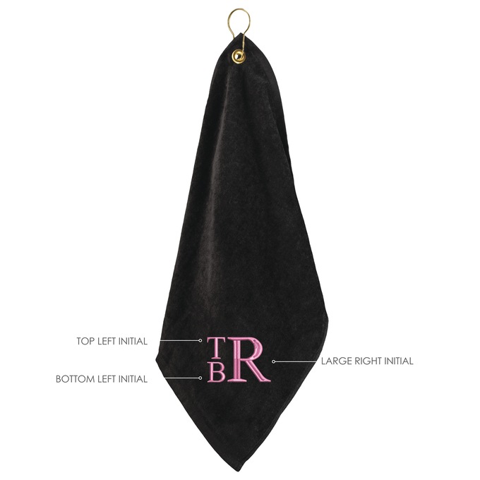 Personalized Stacked Monogram Golf Towel, , large