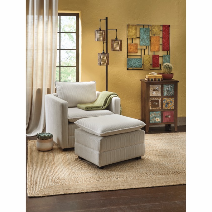 Pillow-Top Chair and Ottoman, , large
