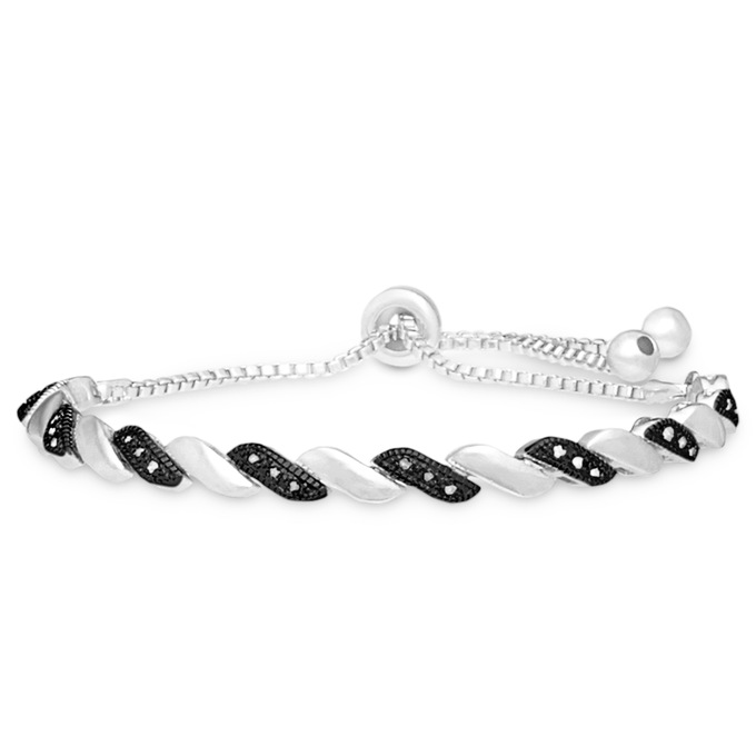 Diamond Swirl Adjustable Bracelet, , large