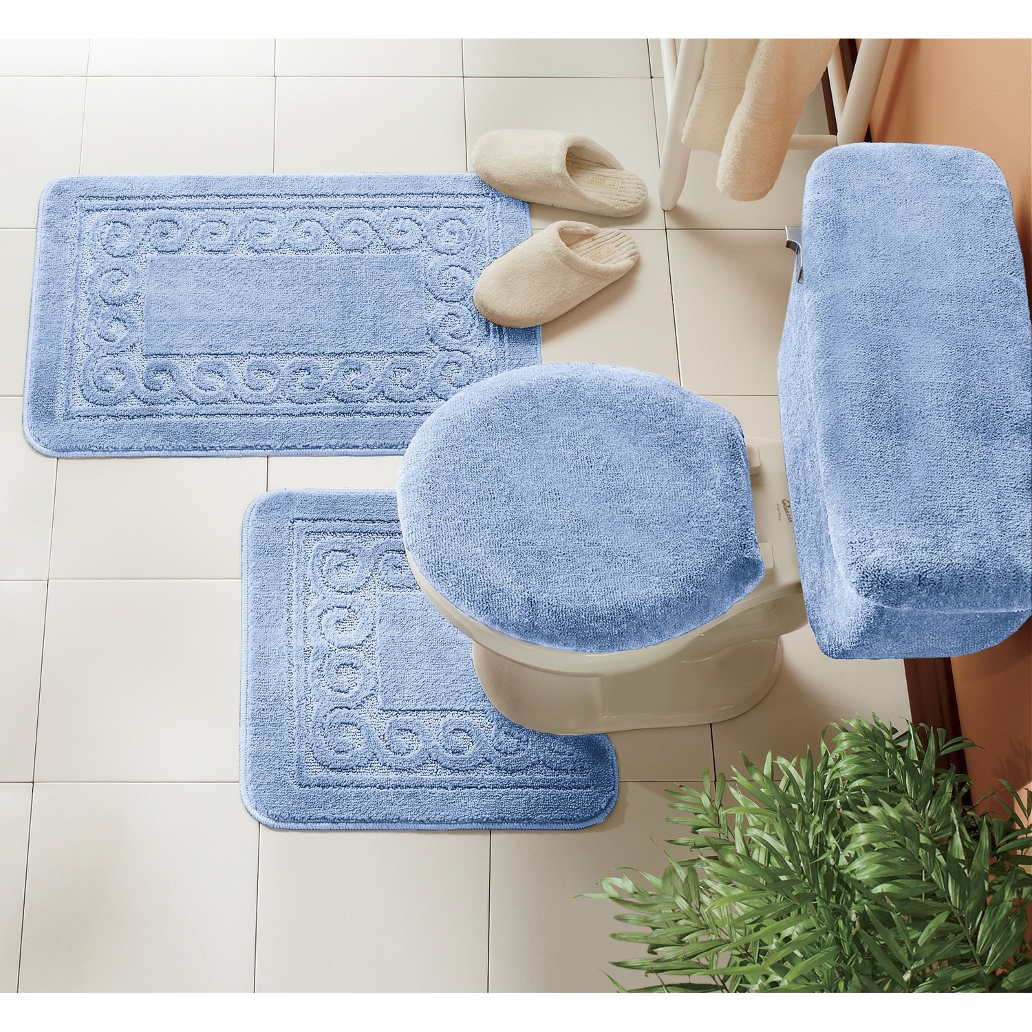5 Piece Scroll Bath Rug Set Montgomery Ward