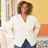 Faux-leather blazer, , large