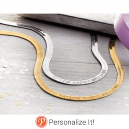 Message Herringbone Chain Necklace, , large