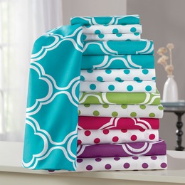 Color Connection Geo Dot 2-Pack Microfiber Sheet Set, , large