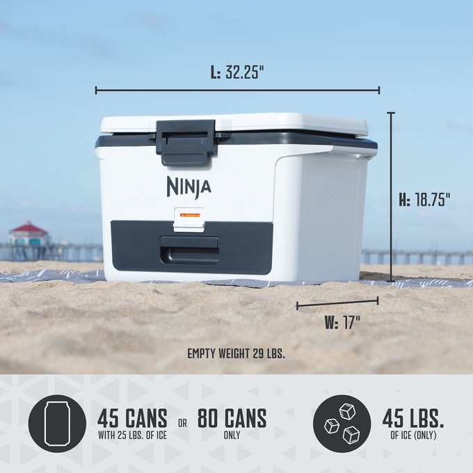 Ninja FrostVault Hard Cooler with Dry Zone, White, large
