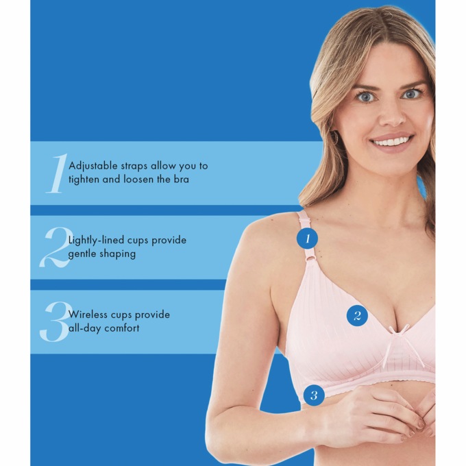 Bestform&reg; Striped Wireless Cotton Bra, , large