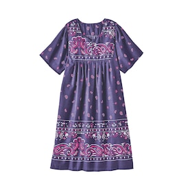Border Print Patio Dress, , large