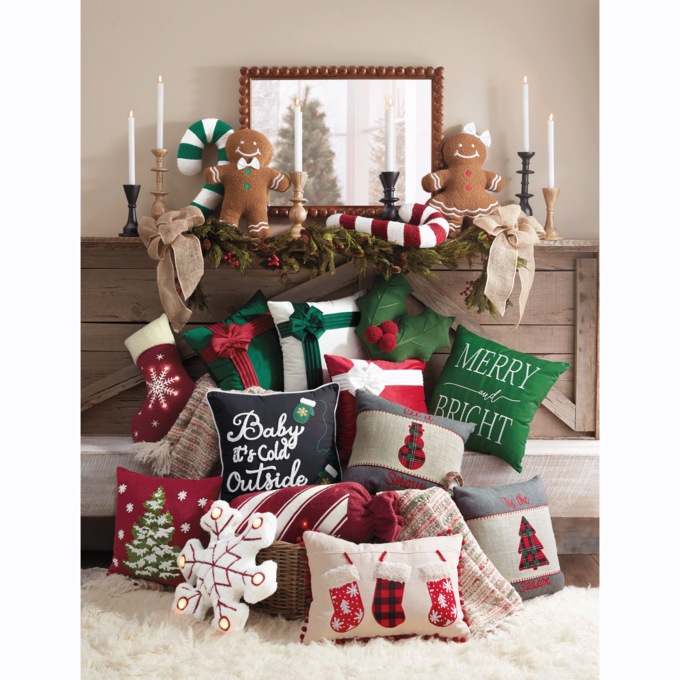 Shaped Lit Christmas Pillow Montgomery Ward