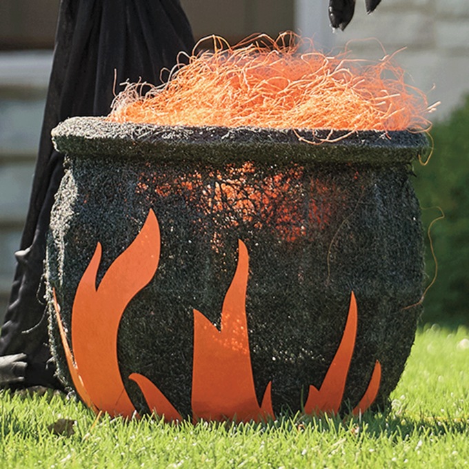 Lit Cauldron Lawn D&eacute;cor, Multi, large