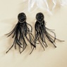 Feather and Bead Earrings, , large