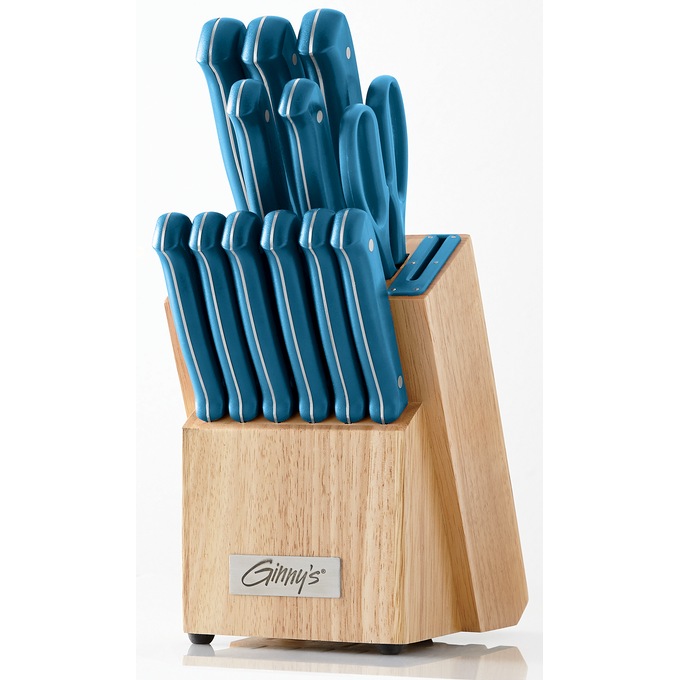 Ginny&#39;s 14-Piece Cutlery Knife Block with Sharpener, , large