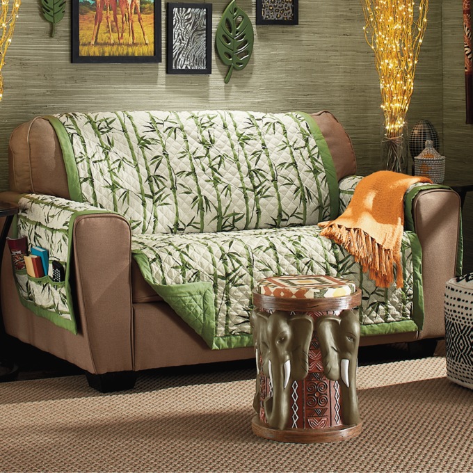 Bamboo Print Furniture Protector, , large