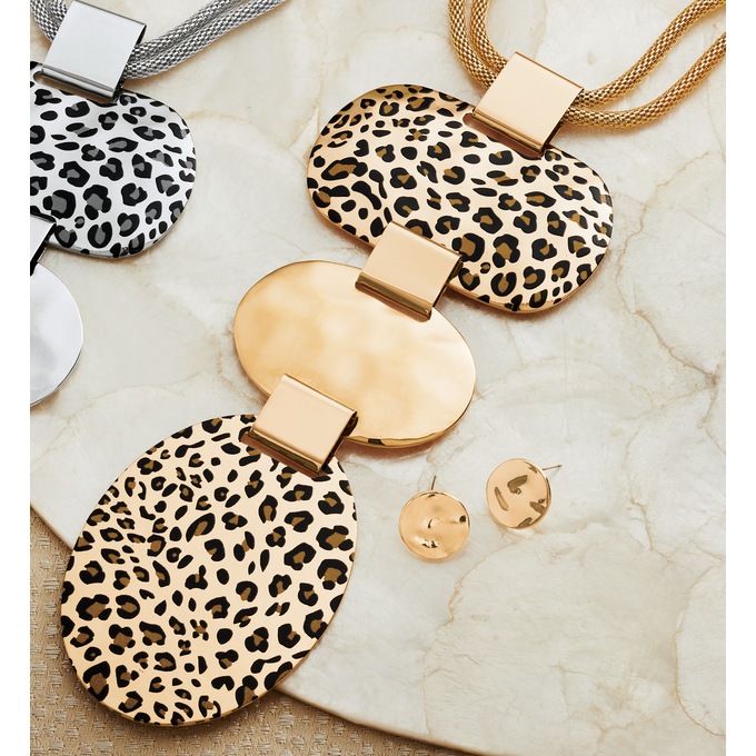 Animal Spot Necklace and Earring Set, , large
