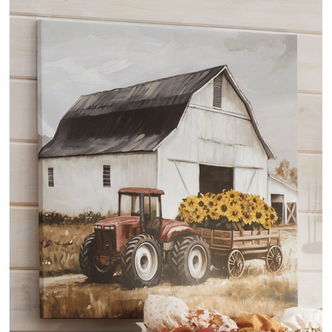 Sunflower Wagon Barn Wall Art, , large